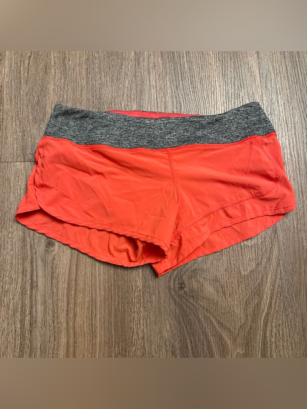 Rabbit running Women's Orange Athletic Shorts with Gray Waistband $85 MSRP. S/m